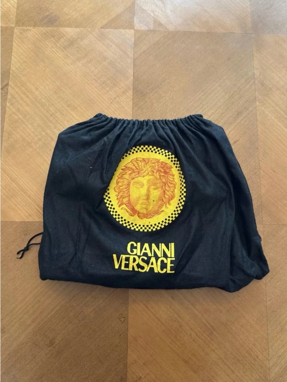 Gianni Versace Designer Brown Leather Top-Handle Shoulder Bag with Gold Hardware